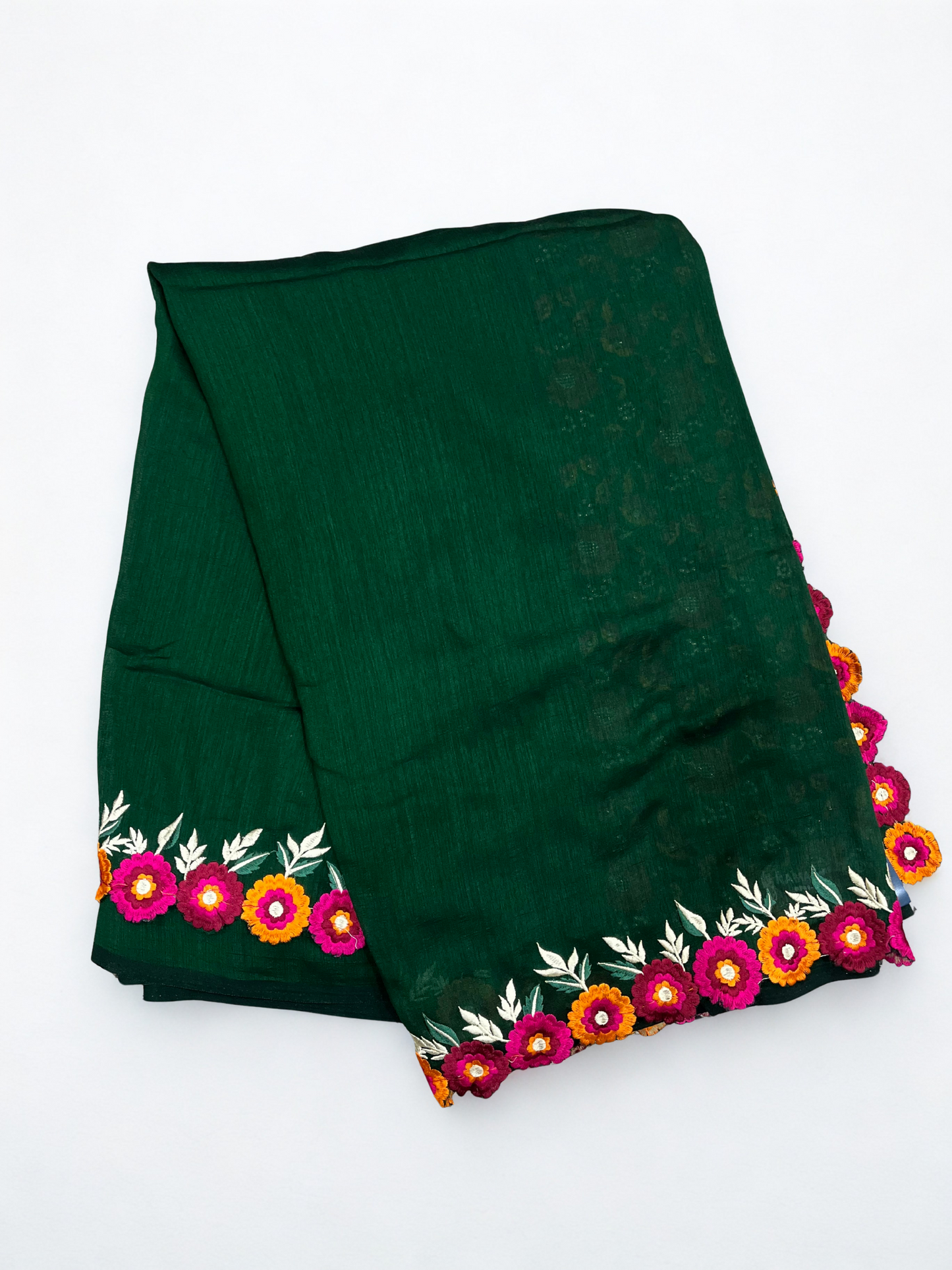 Vibrant Vichitra Silk Saree with Thread Work Border & Blouse