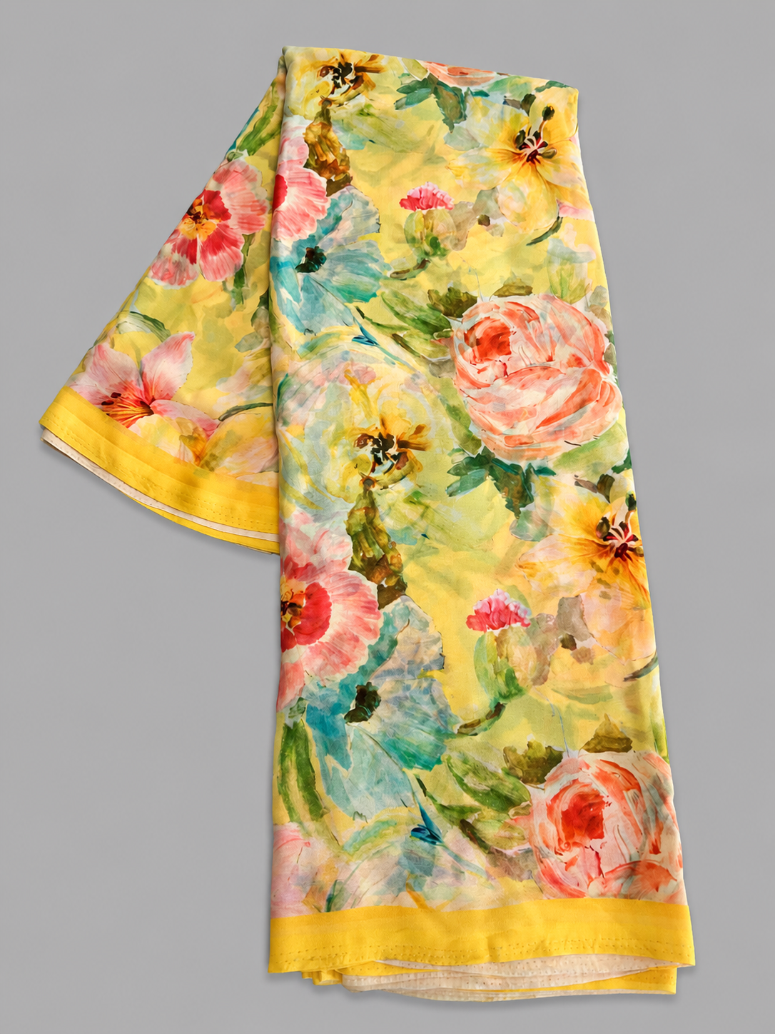 Premium Georgette Digital Floral Print Saree | Festive & Party Wear