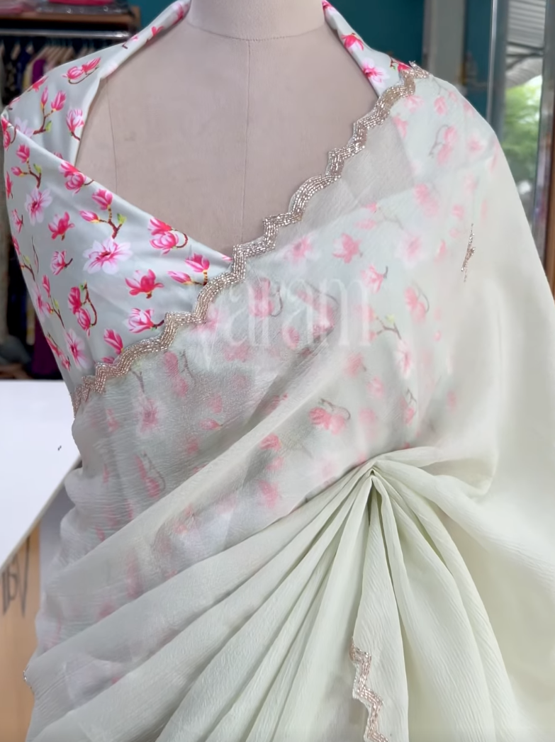 Blush Bloom Crush Georgette Saree