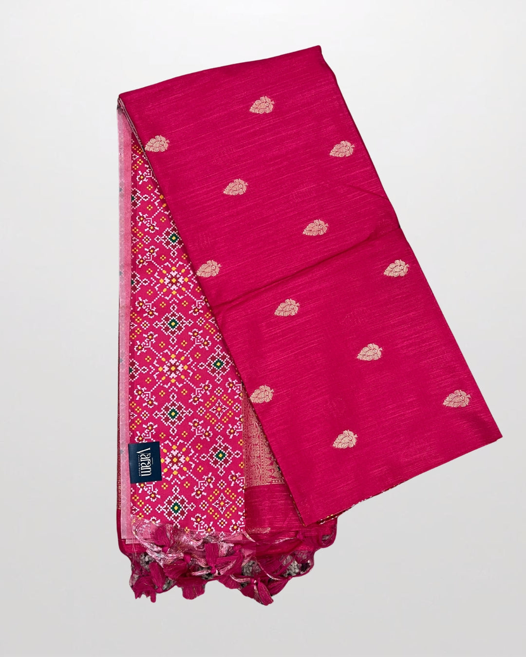 Elegant Tussar Silk Saree with Patola-Inspired Border & Blouse