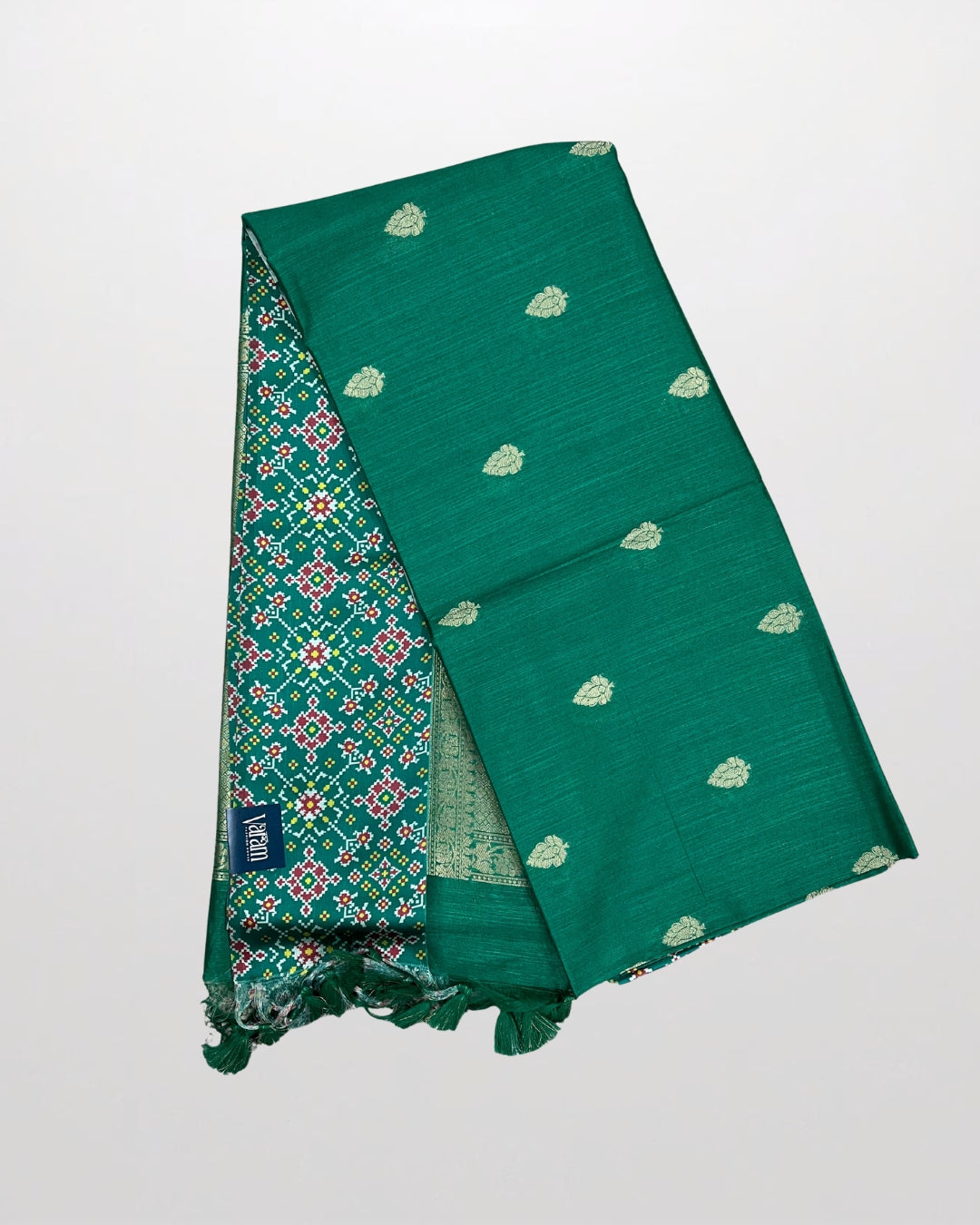 Elegant Tussar Silk Saree with Patola-Inspired Border & Blouse
