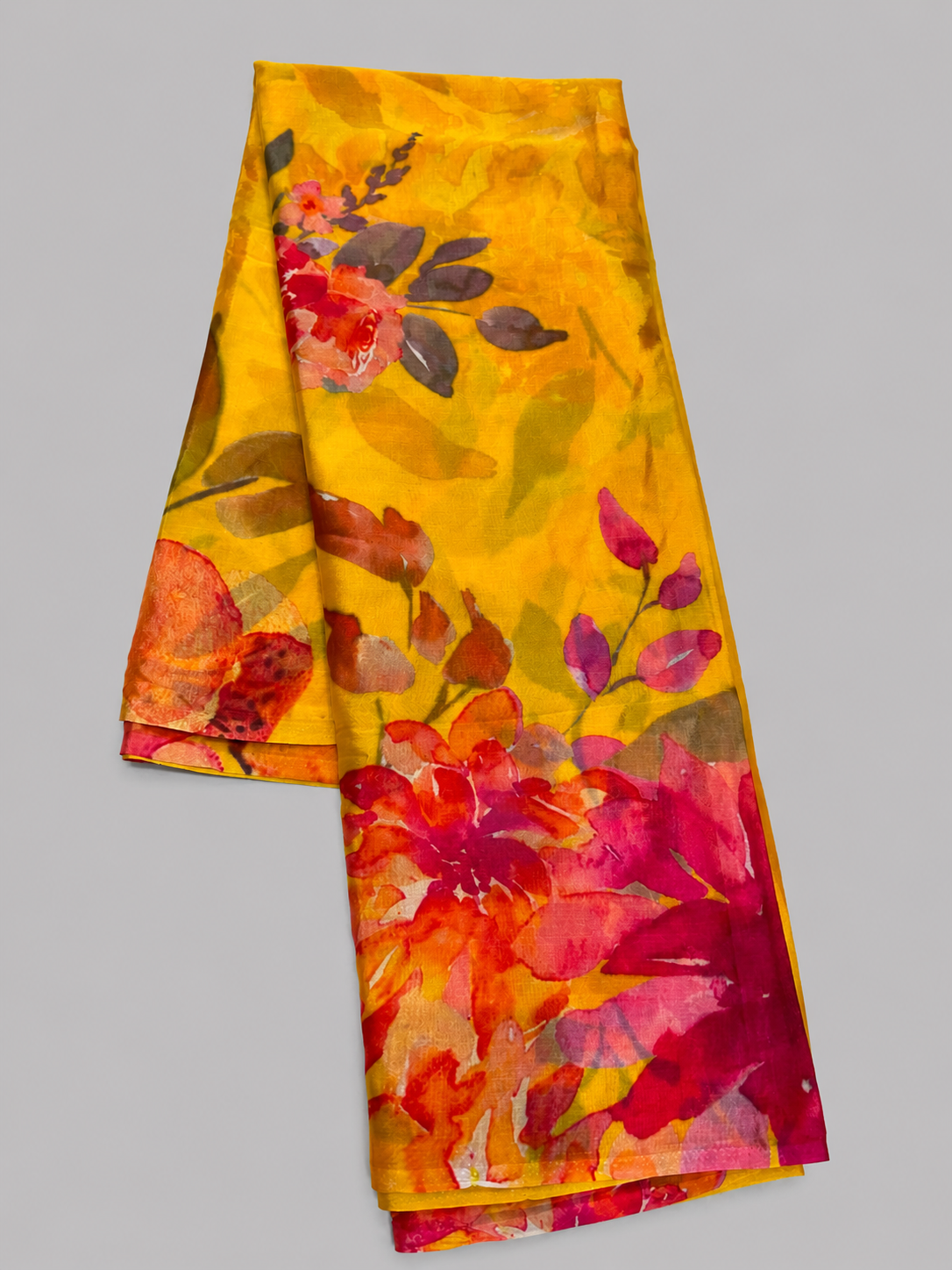Chinnon Digital Large-Scale Watercolour Floral Print Saree