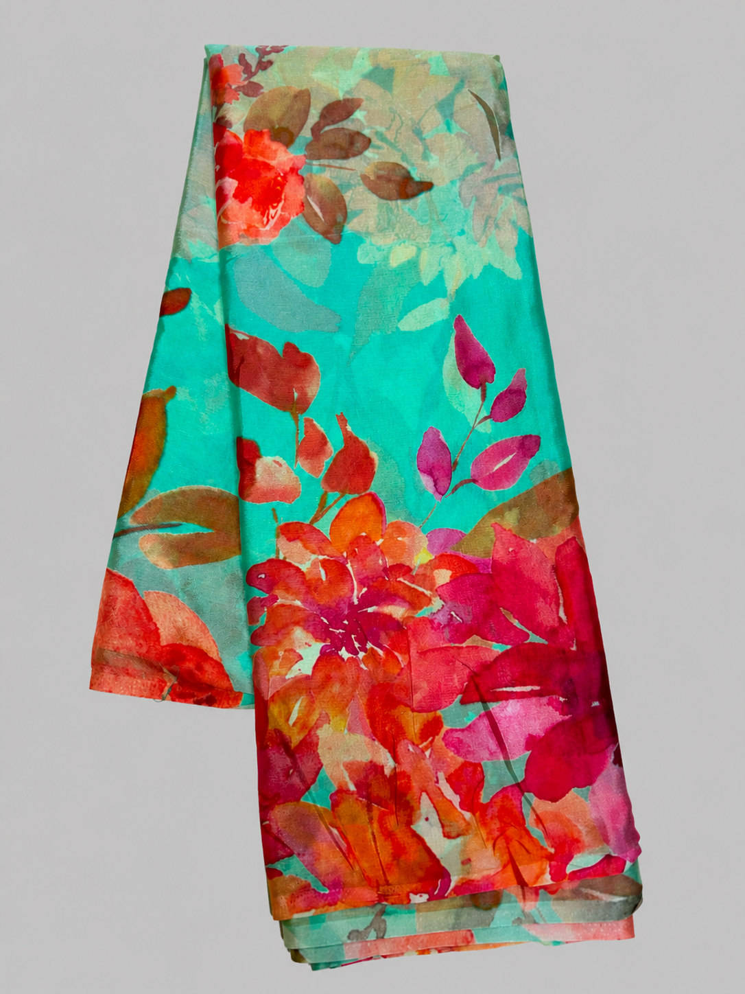 Chinnon Digital Large-Scale Watercolour Floral Print Saree