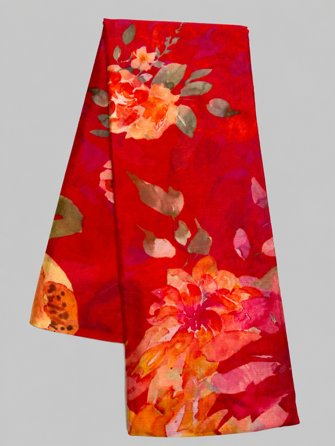 Chinnon Digital Large-Scale Watercolour Floral Print Saree