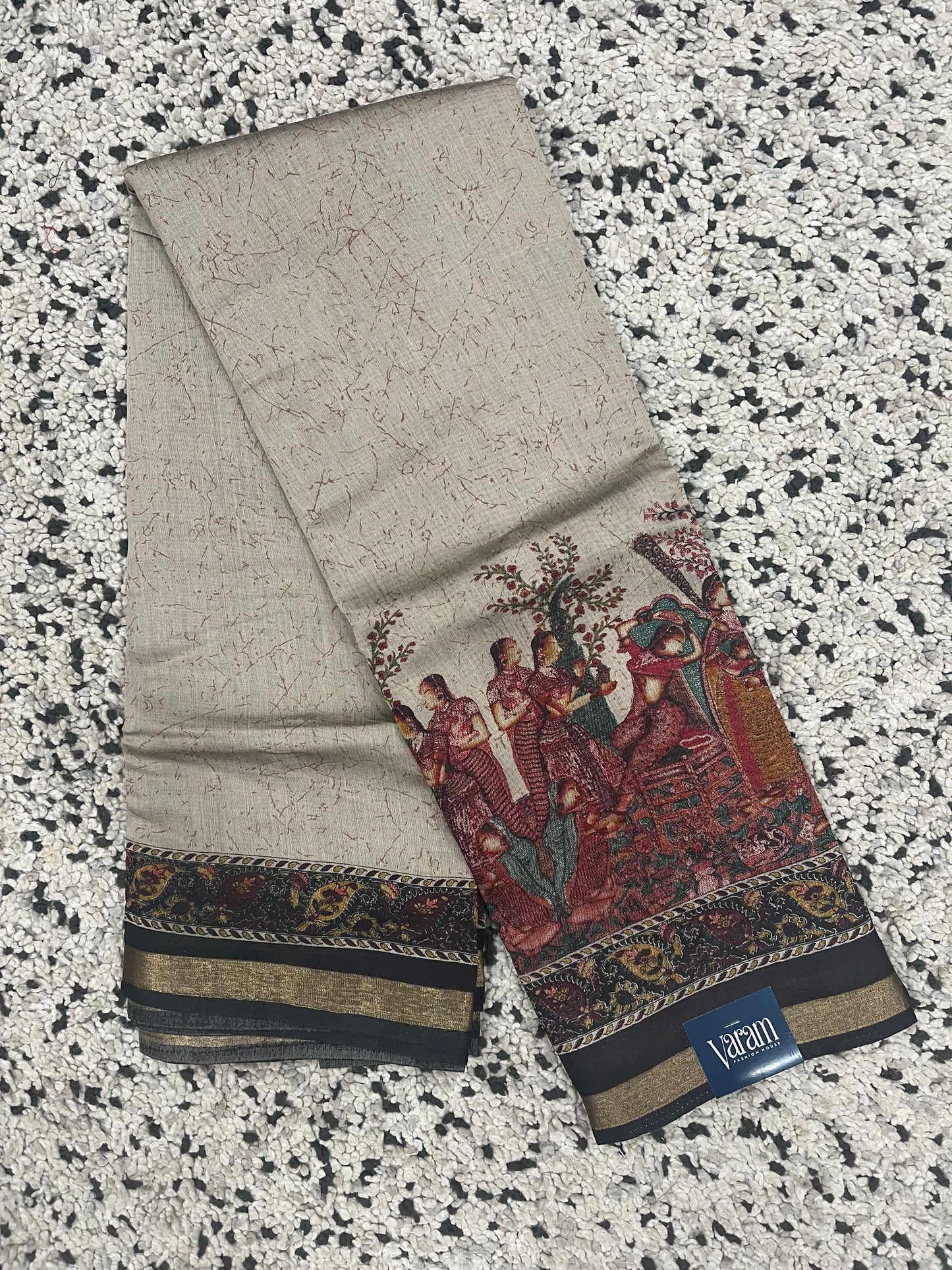 Regal Muga Silk Saree with Heritage Art