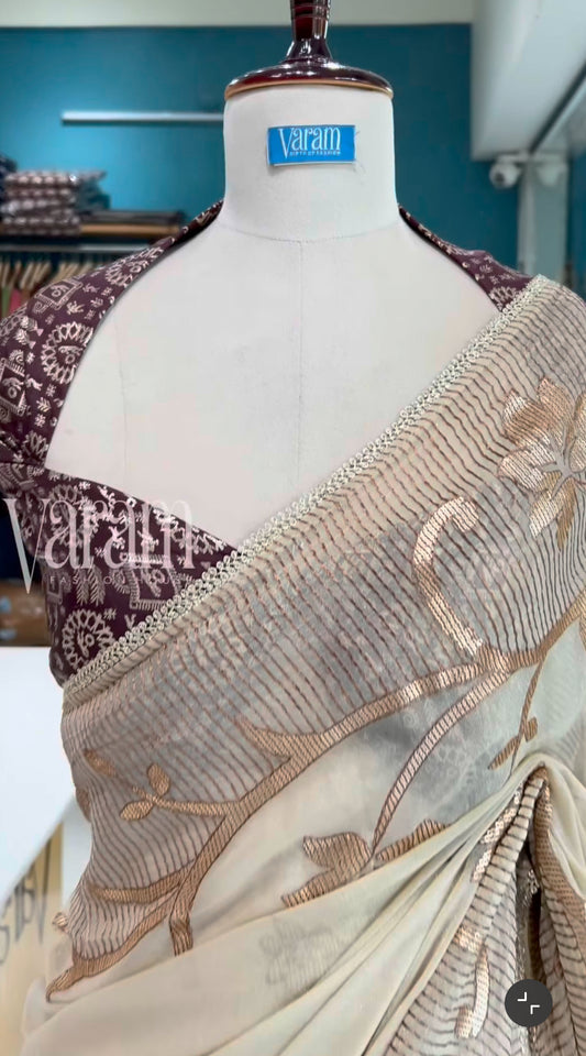 Glamour Weaves: Chiffon Saree with Sequins Glow