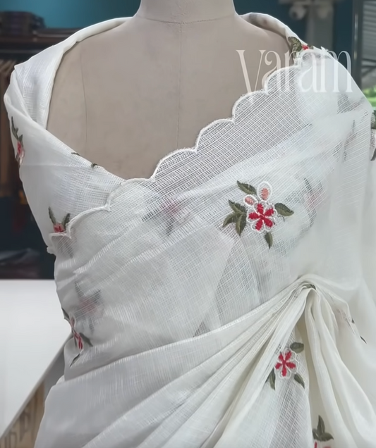 Graceful Kota Blend Saree with Elegant Embroidery