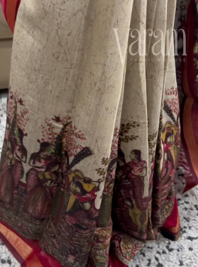 Regal Muga Silk Saree with Heritage Art