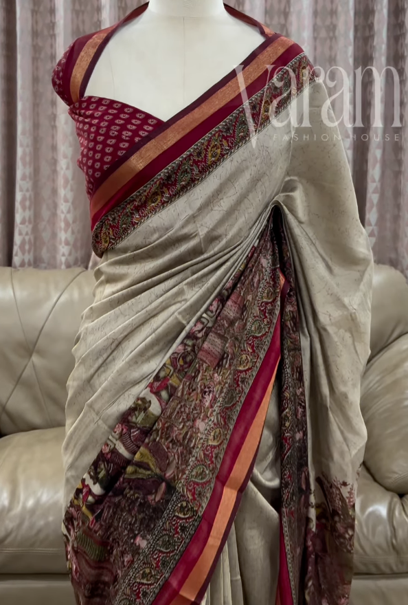 Regal Muga Silk Saree with Heritage Art