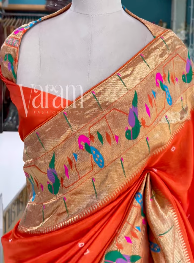 Heritage Paithani Borders on a Luxe Viscose Saree