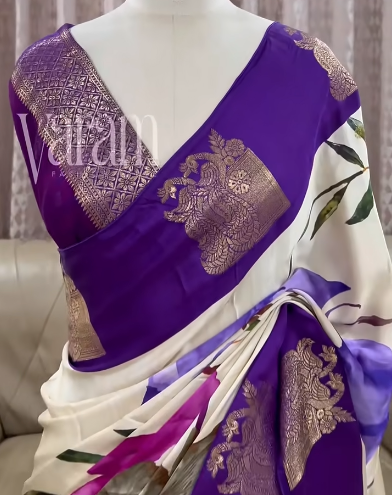Signature Russian Crepe Saree with Exquisite Detailing