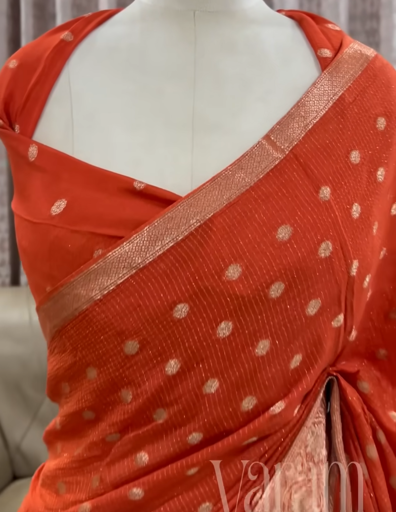 Soft and Falling Viscose Chinnon Saree with Zari Work