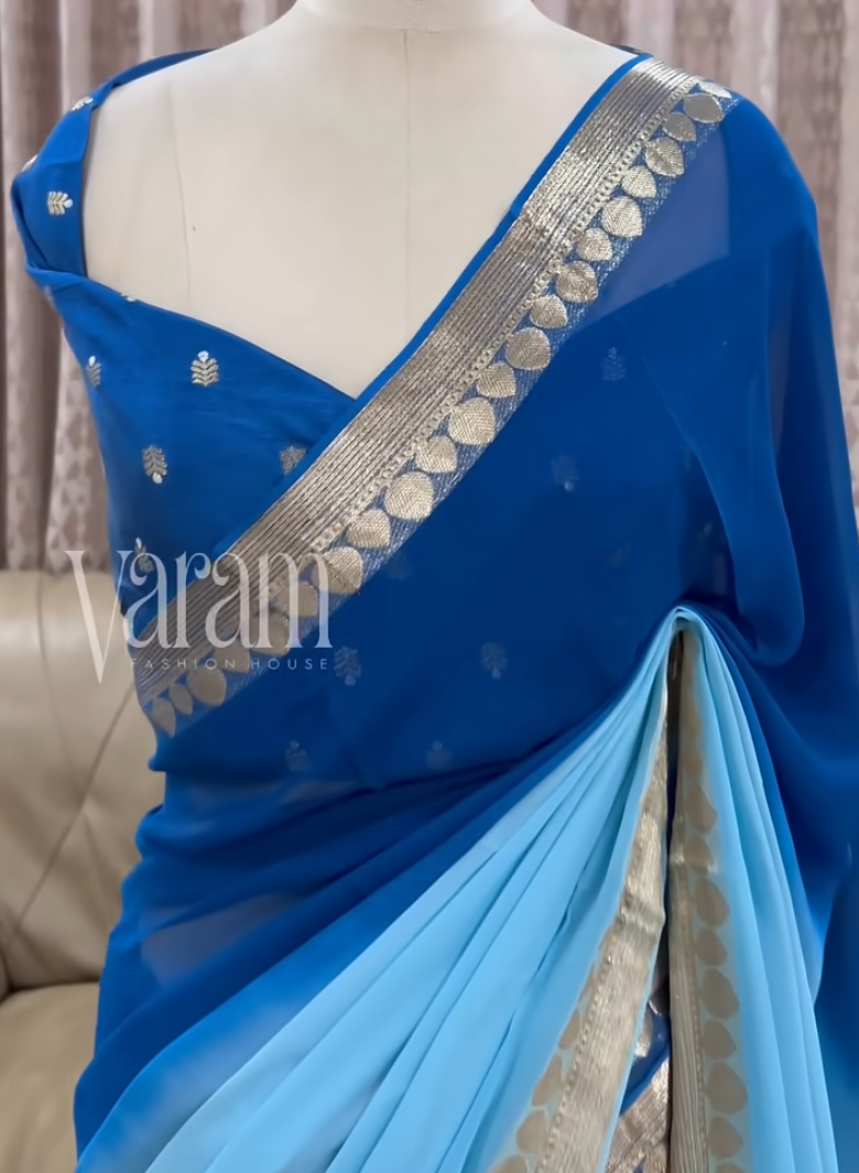 Radiant Viscose Georgette Saree with Zari Charm