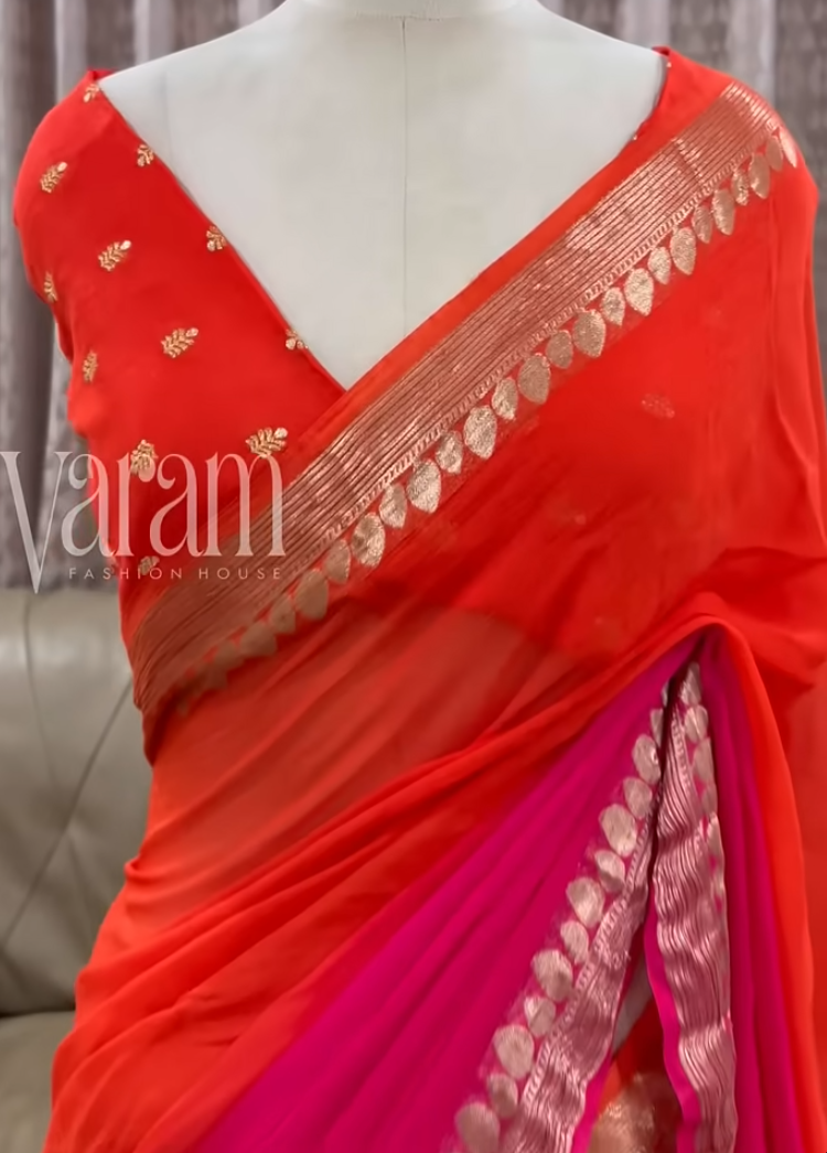 Radiant Viscose Georgette Saree with Zari Charm