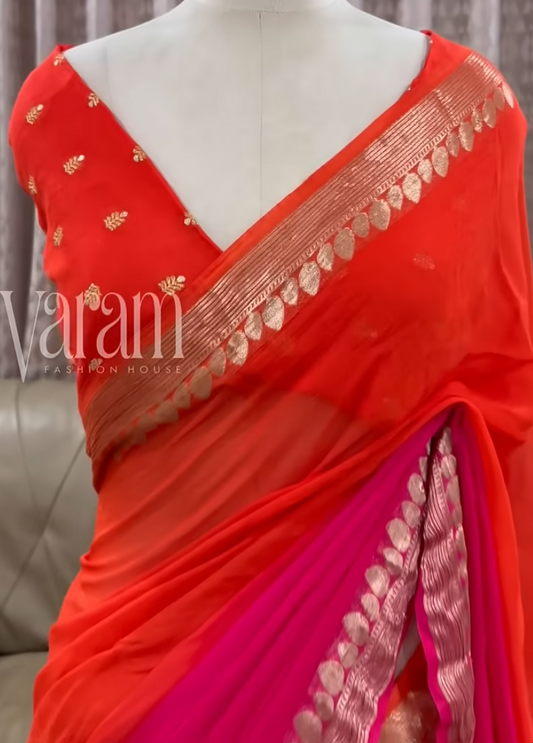 Radiant Viscose Georgette Saree with Zari Charm