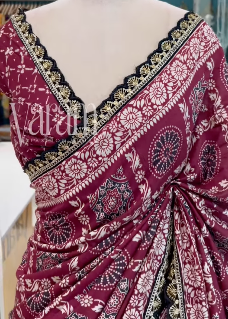 Soft Mul Cotton Saree with Elegant Lace and Hand Block Prints