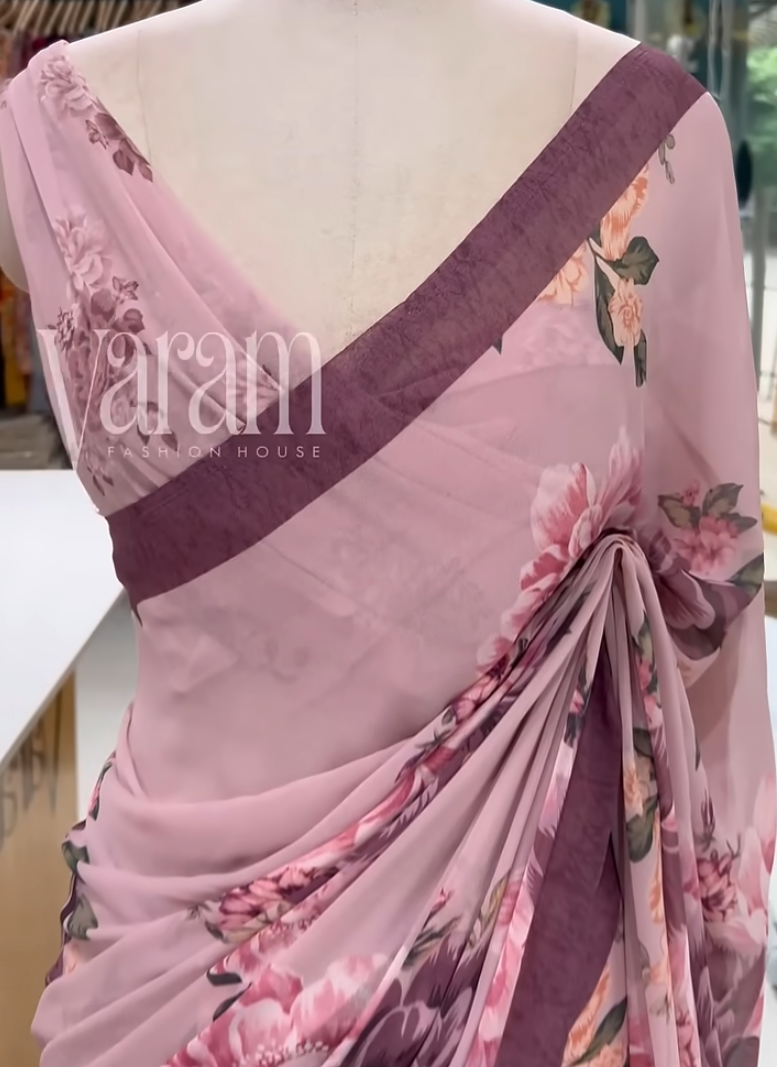 The Breezy Bloom Saree: Easy-Drape Premium Georgette