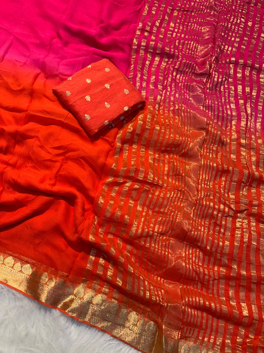 Radiant Viscose Georgette Saree with Zari Charm