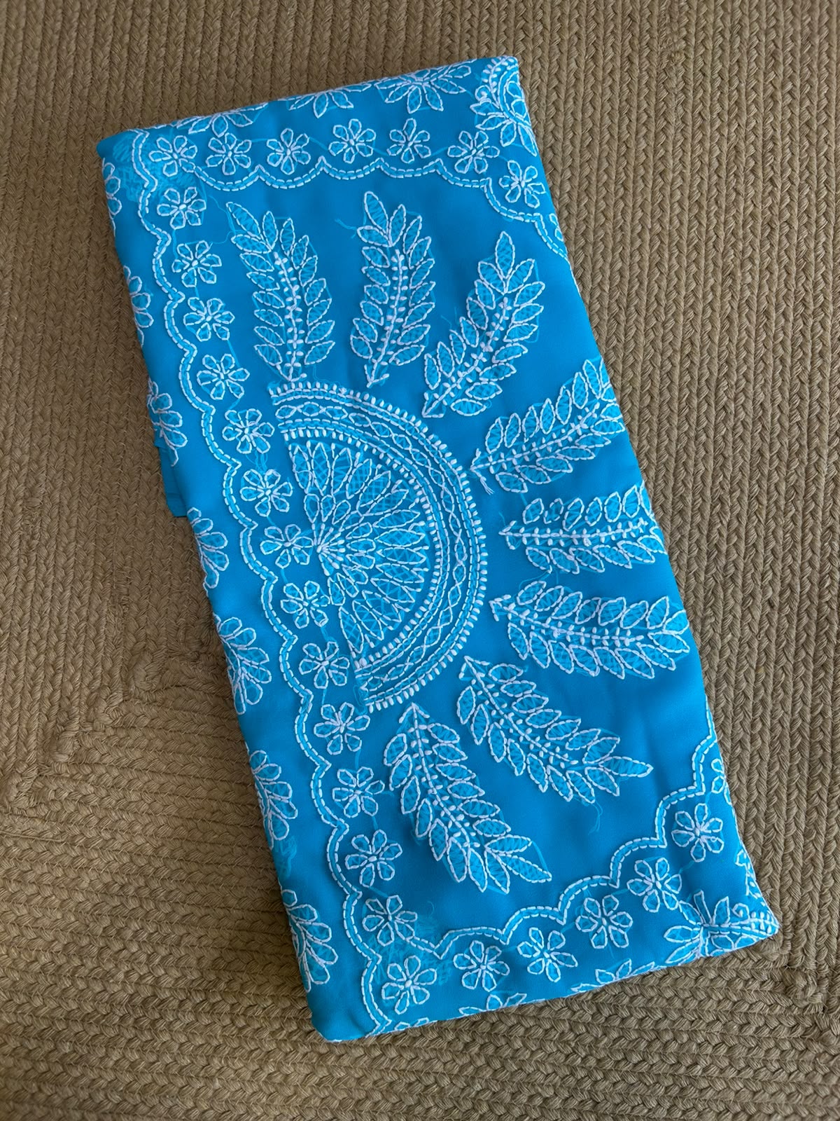 Georgette Chikankari Saree with Kalka & Fern Motifs