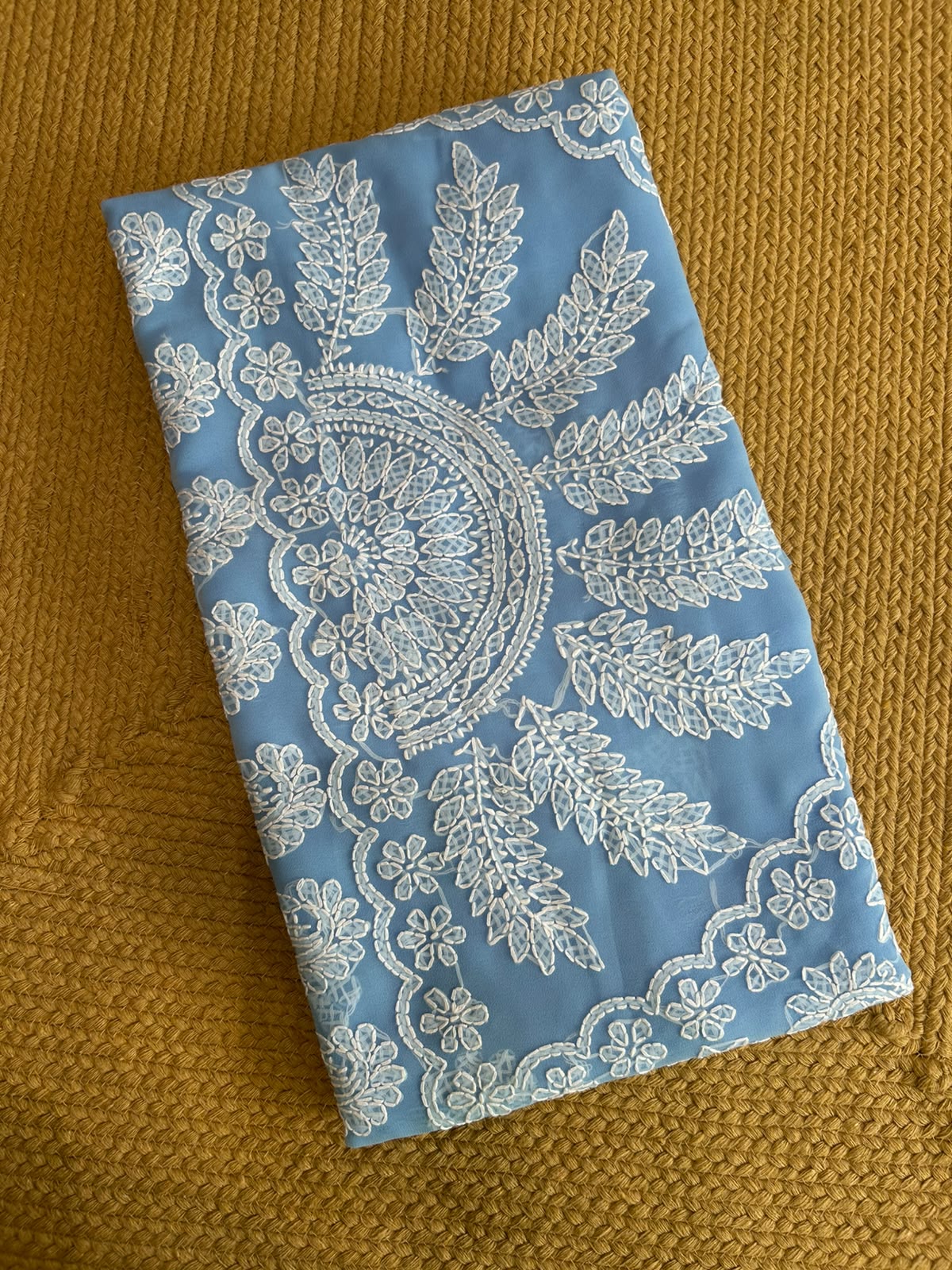 Georgette Chikankari Saree with Kalka & Fern Motifs