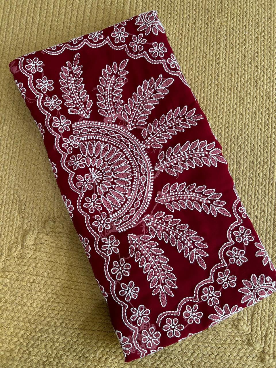 Georgette Chikankari Saree with Kalka & Fern Motifs