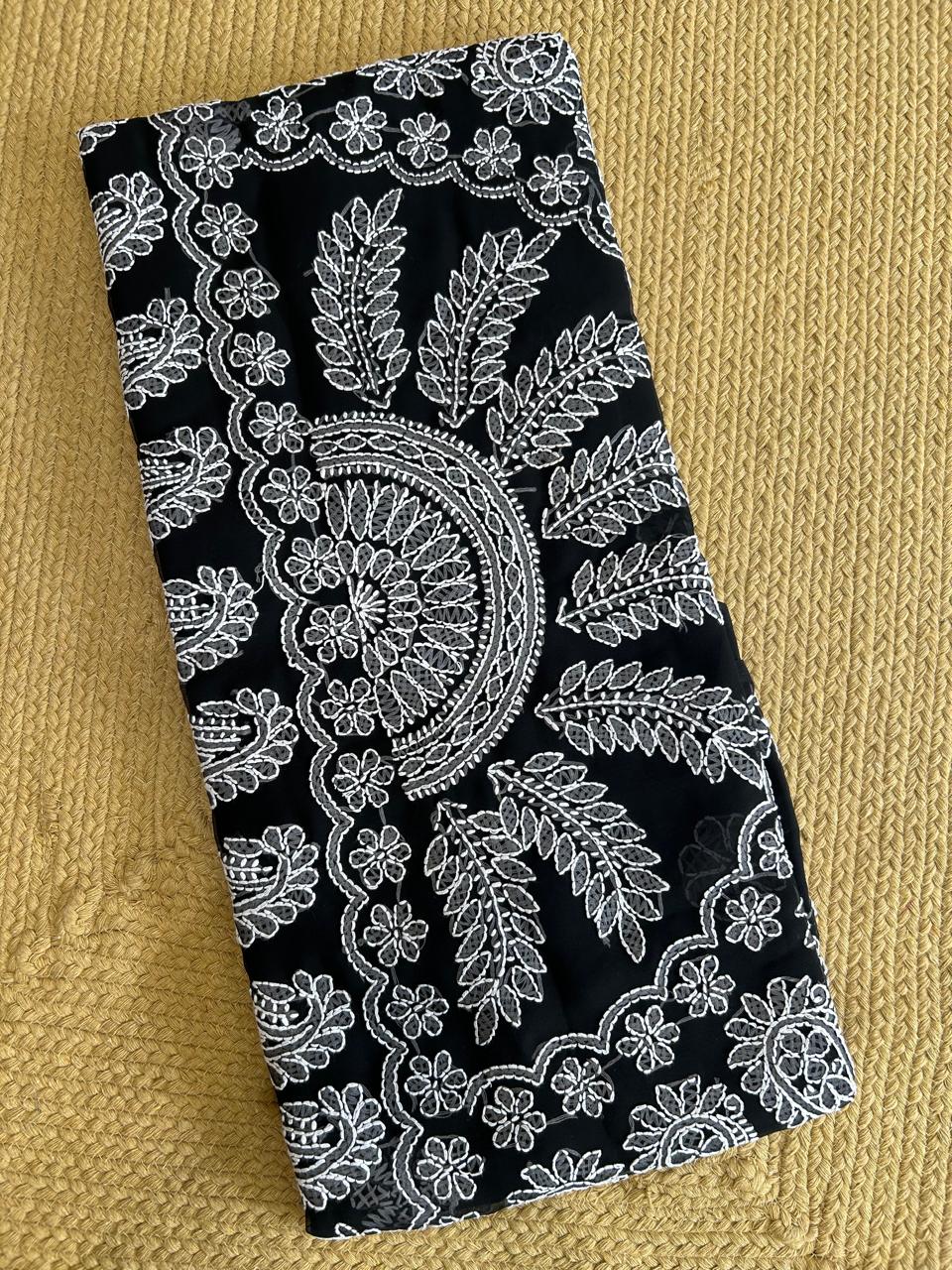 Georgette Chikankari Saree with Kalka & Fern Motifs