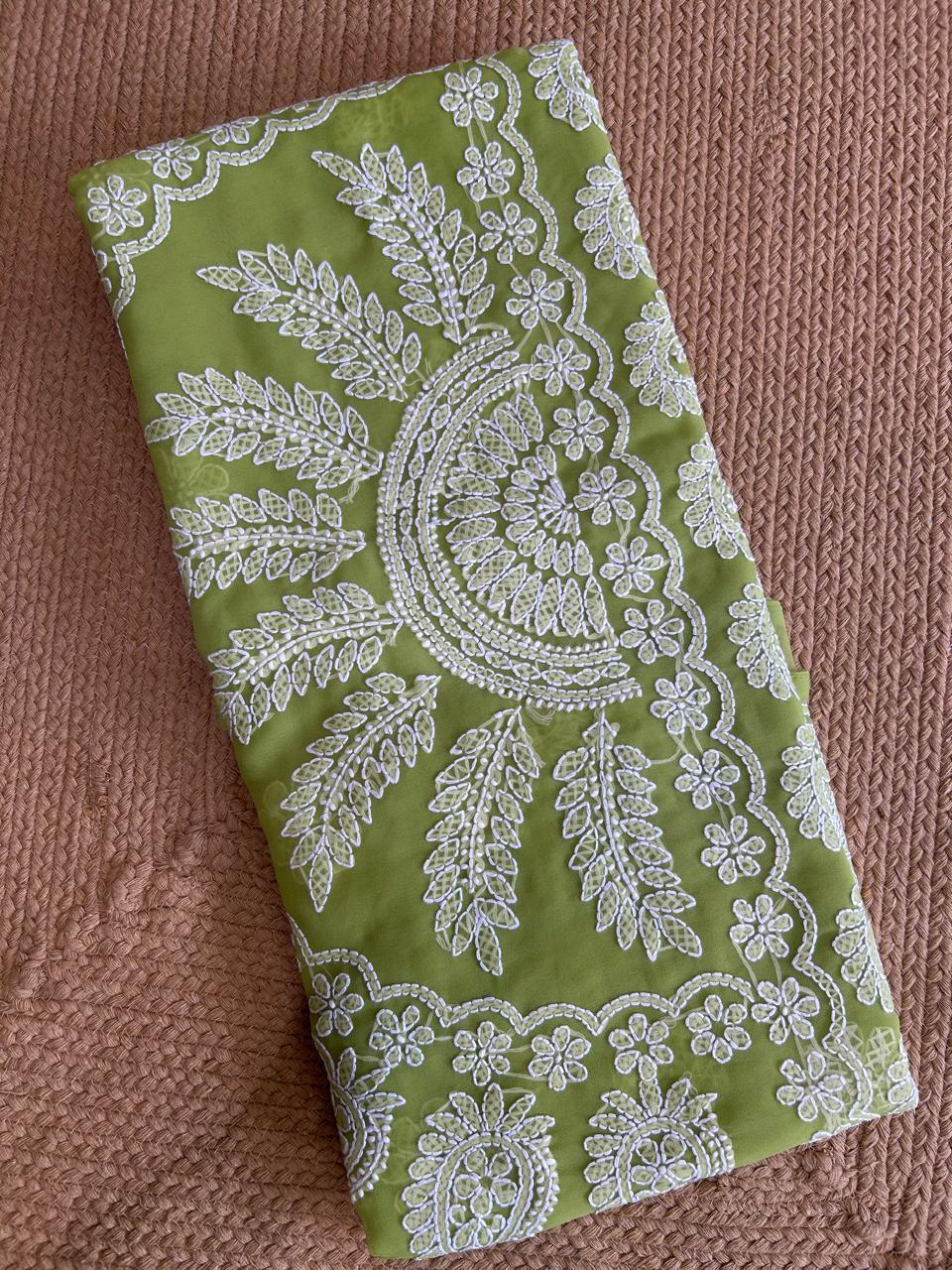 Georgette Chikankari Saree with Kalka & Fern Motifs
