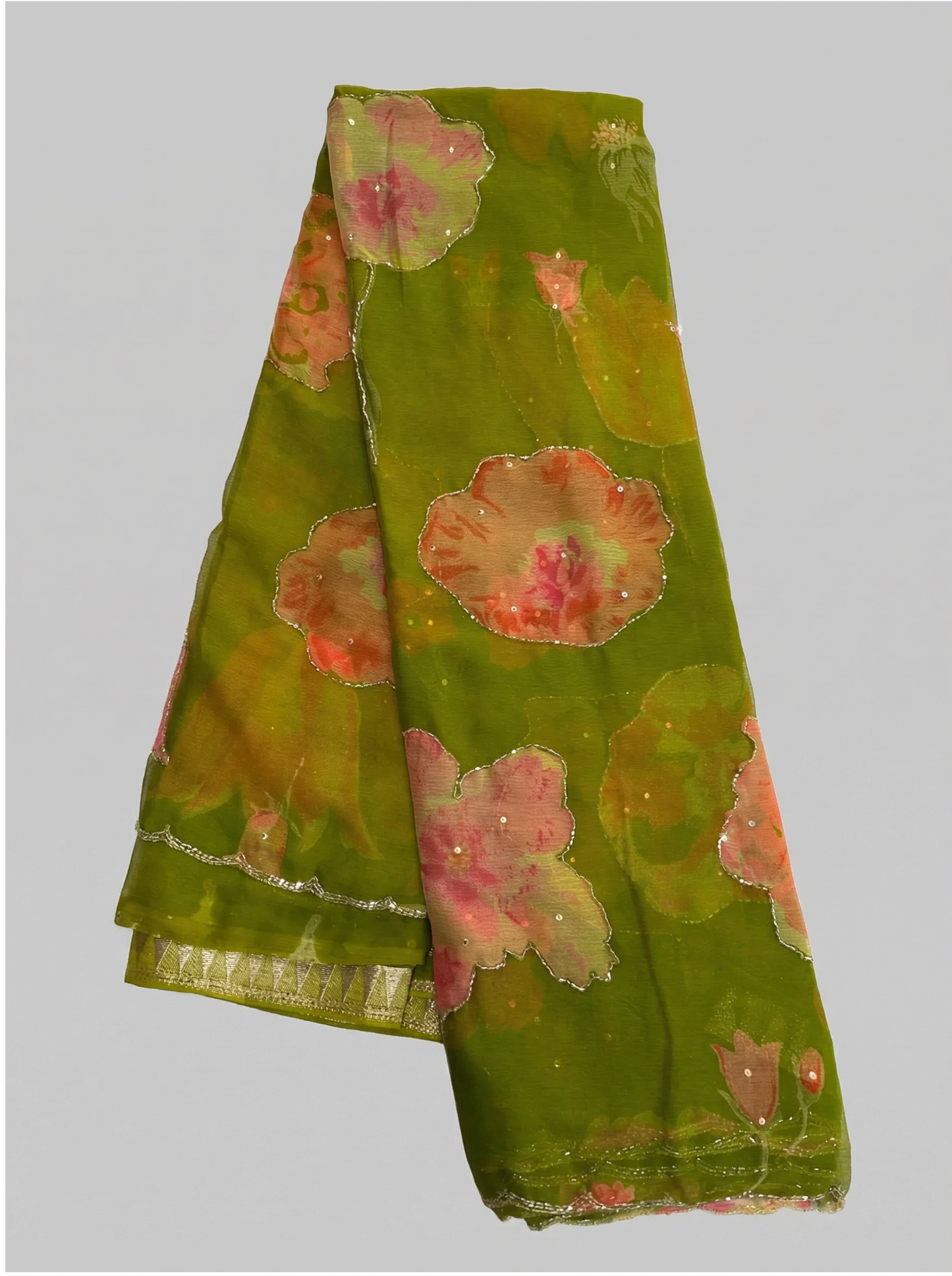 Ethereal Bloom Lightweight Chiffon Saree with Cut Dana & Scallop Work