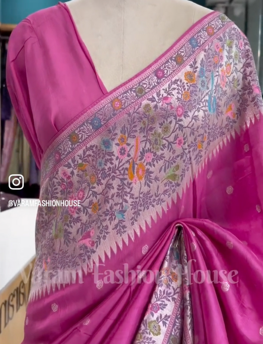 Soft Pink Charm in Viscose Dola Silk