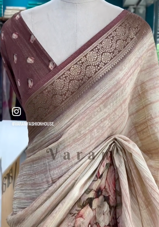 Sugar Beads on Dreamy Chiffon Saree