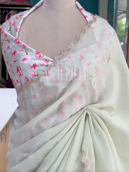 Blush Bloom Crush Georgette Saree