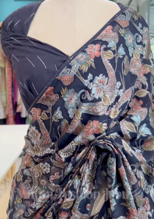 Floral dreams, woven in Brasso Silk Saree